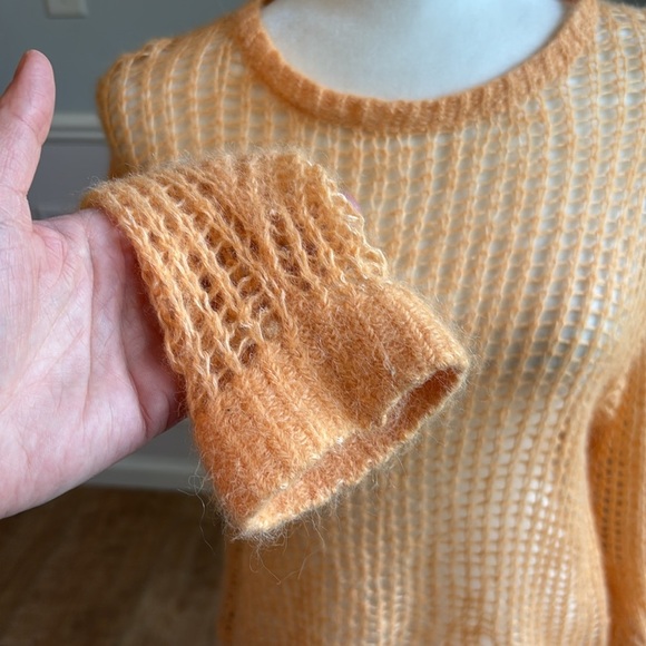 Free People Light & Lofty Pullover Sweater Alpaca Mango Orange Size XS - Picture 4 of 12